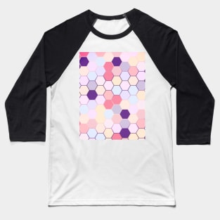 Cute Pastel Pink hexagon pattern Baseball T-Shirt